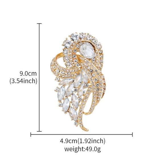 New Statement Rhinestone Crystal Jewelry Brooch - Picture 5 of 5